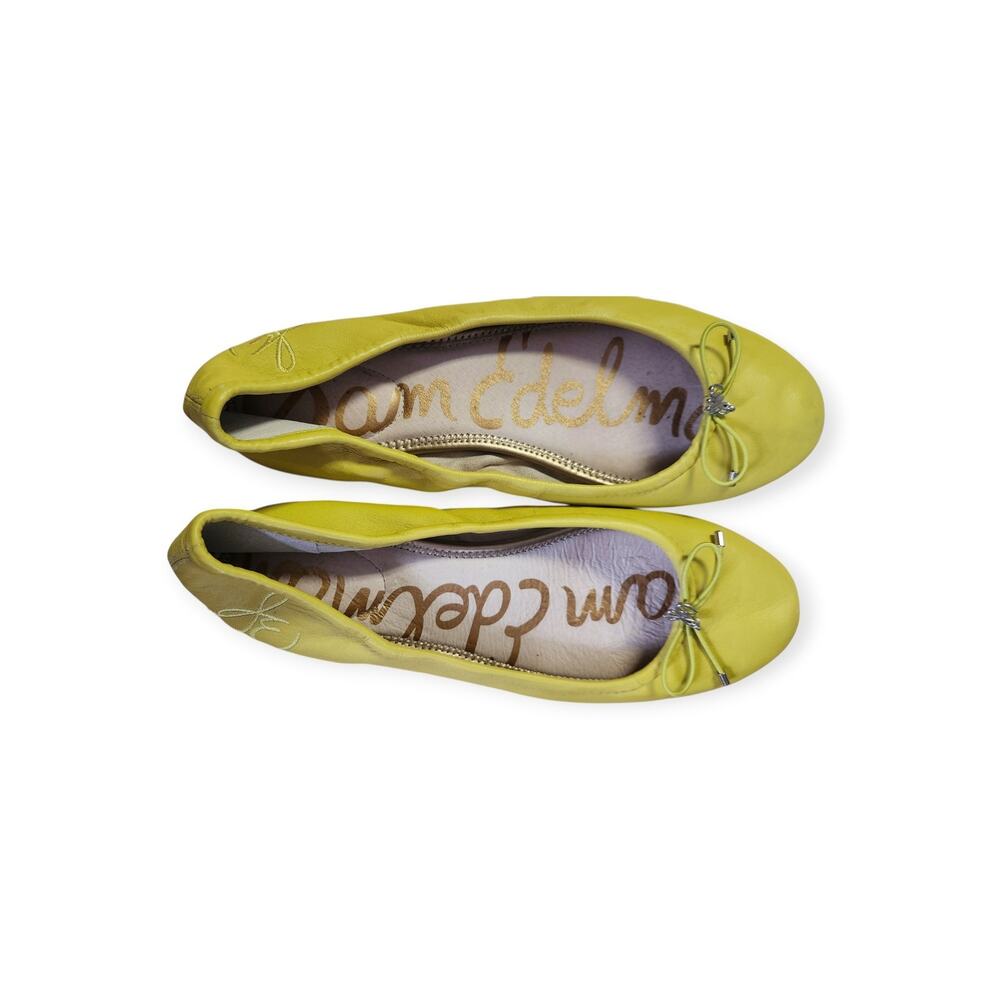 Sam Edelman Felicia Yellow Leather Ballet Slipper Flat Classic Shoe Size 10 - Picture 7 of 8